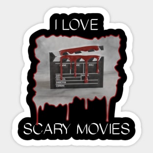 I Love Scary Movies - Red Clapperboard Sticker